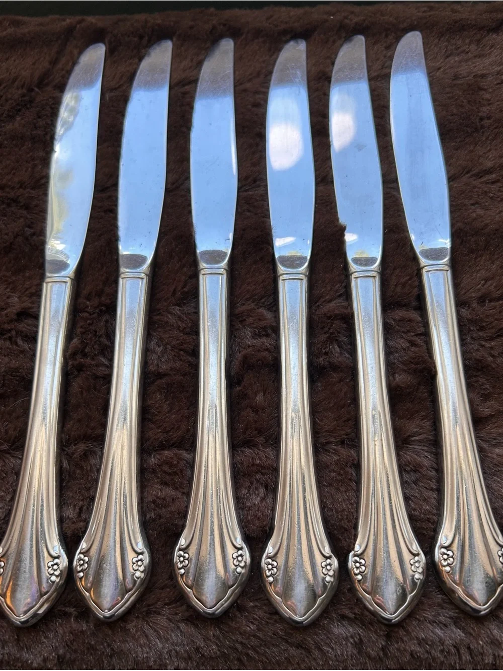 Set of 6 Oneida Repose Stainless Steel Modern Hollow Handle Dinner Knives 9.25in
